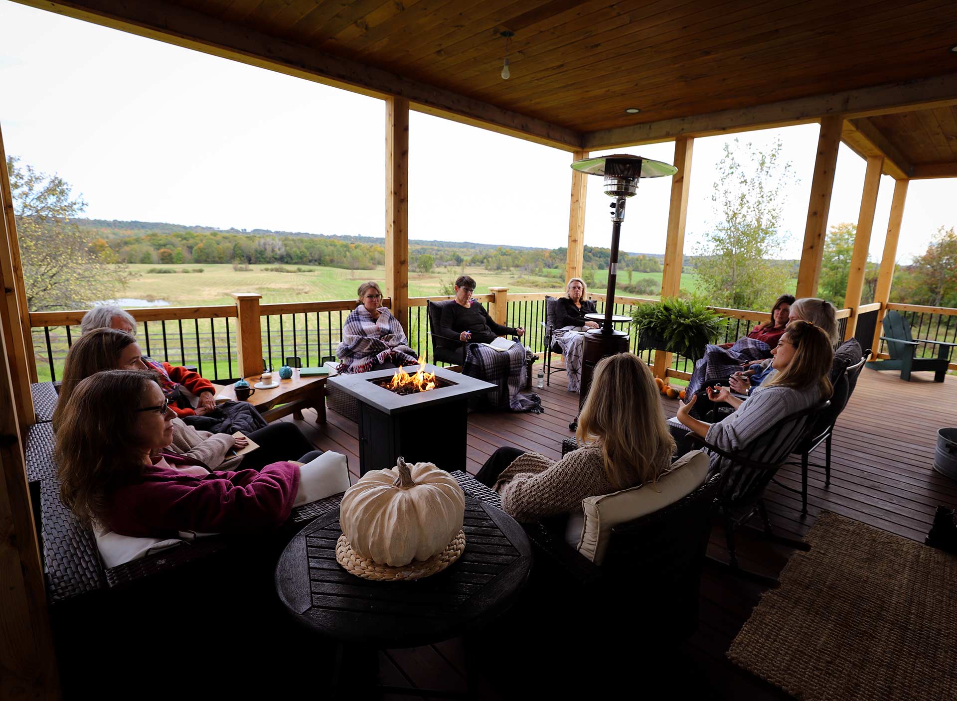 Time around the fire at Sugar Hill Farms